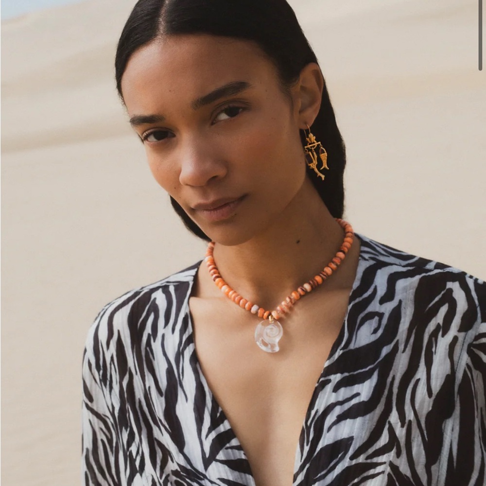Chan Luu Manila Orange Necklace Statement Jewelry